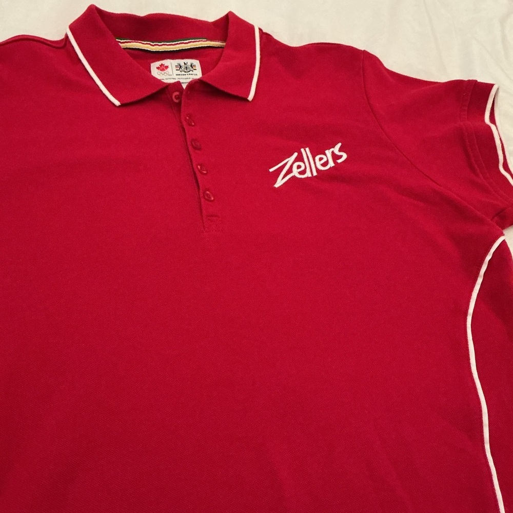 OFFICIAL - HBC Zellers Women’s Red Polo with White Trim - Olympics Official